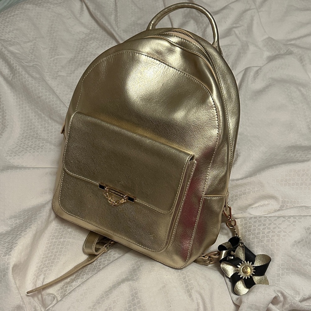 Juicy Couture Gold Backpack with Floral Accent